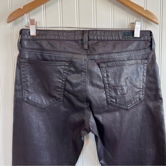 Adriano Goldschmied faux leather iridescent, blackish brown pants size 30 skinny - Picture 7 of 11